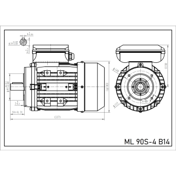 Silnik elektryczny jednofazowy 1,1kW 1400 obr/min. 90 B14